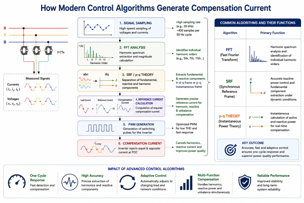 Modern control algorithms in ahf and svg