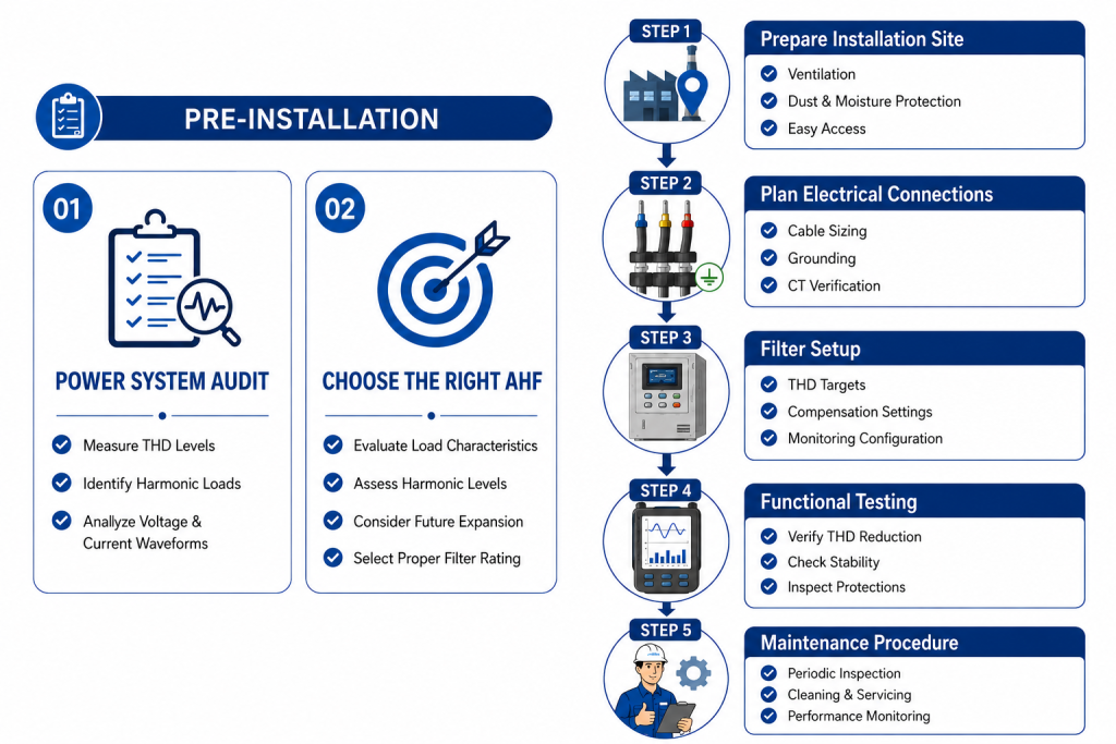 harmonic filter installation